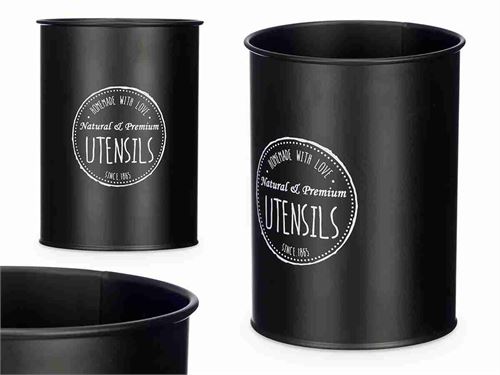10880 SUPORTE PARA UTENSILIOS EM AÇO PRETO