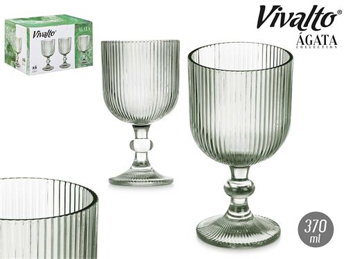 84912 COPO AGUA 370ML VERDE RISCAS X6