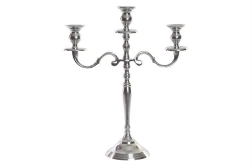 AL-195989 CASTIÇAL ALUMINIO 34X12X41 3VELAS CROMADO