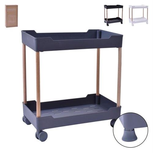 004124 ESTANTE 2 PISOS C/RODA 38X40CM LV-412