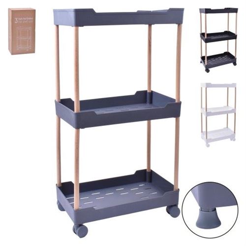 004131 ESTANTE 3 PISOS C/RODA 71X40CM LV-413