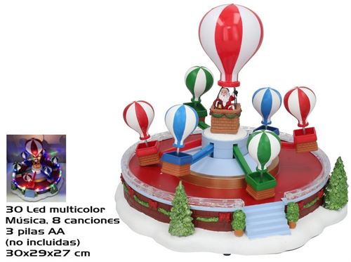 692685 CENARIO NATAL BALOES LED MUS 29X30X27CM