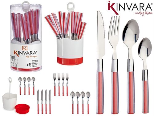 92346 TALHER AÇO INOX CABO PL VERMELHO SET16PÇS