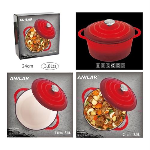 89453 LQA24N CAST IRON CASSEROLE 24CM