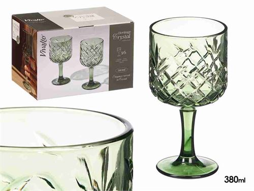 12376 COPO VIDRO HERITAGE 380ML VERDE