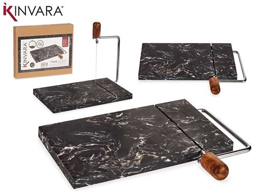 78371 TABUA CORTAR QUEIJO MARMORE PRETO 24 x 21 x 2,5 cm.