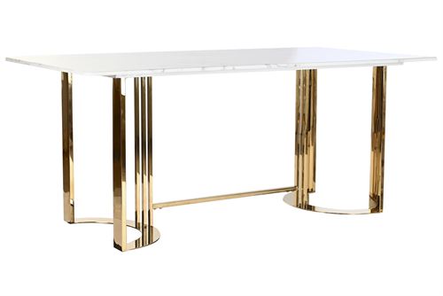 MESA DE JANTAR ACO MARMORE 180X90X75 DOURADO