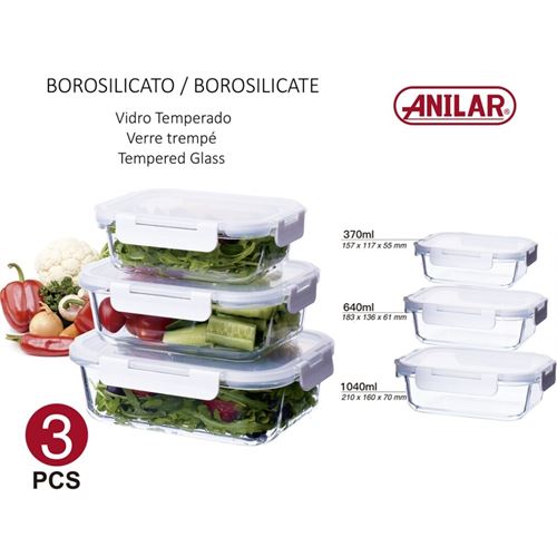 2120403 CONJUNTO 3 CAIXAS RECTANGULARES COM TAMPA