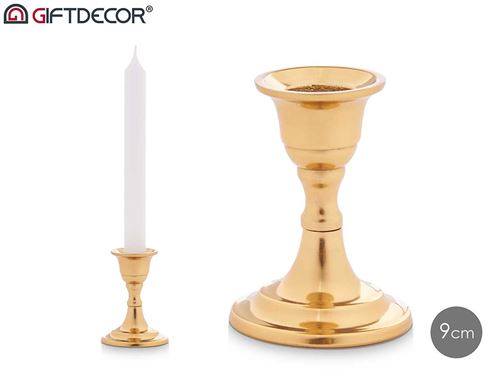 91447 CASTIÇAL METAL OURO 9CM