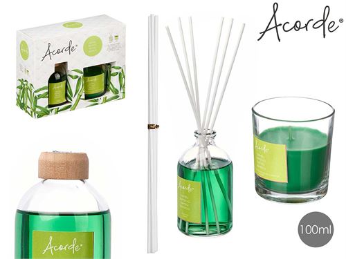 71220 SET MIKADO 100ML E VELA 30H BAMBU