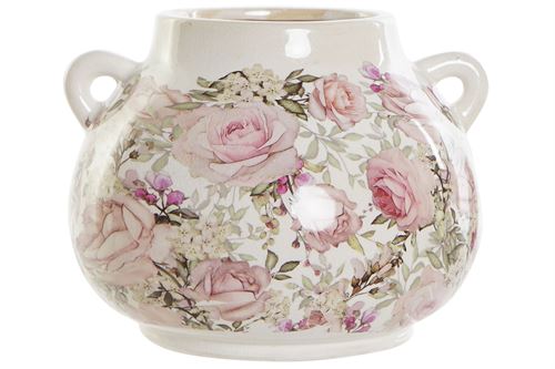 LD-188884 POTE CERAMICA 21X20X16 FLORES AZUL