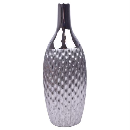 2488-012-01 JARRA CERAMICA PRATA 11X35CM