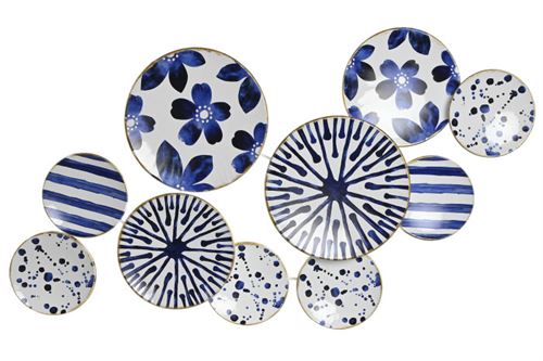 DP-209449 DECORAÇAO DE PAREDE METAL 111X8,9X64 AZUL
