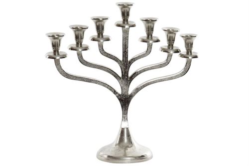 AL- 195988 CASTIÇAL ALUMINIO 38X10X38 7 VELAS PRATEADO