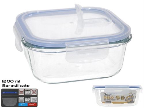400617 CAIXA DE ALMOÇO OSLO 1200ML VÁLVULA QUADRADA