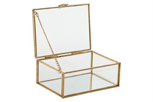 LD-216264 JOALHEIRO VIDRO METAL 14X10,3X5,80 DOURADO