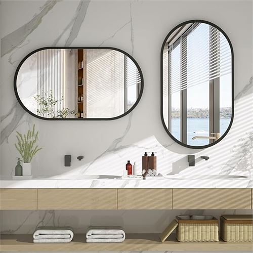 127034582 ESPELHO COM ALUMINIO PRETO 50X70CM