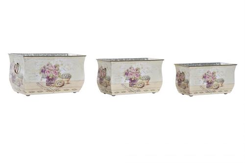 LD-194564 FLOREIRO SET 3 METAL 31X18X17,5 LOVE ROSA