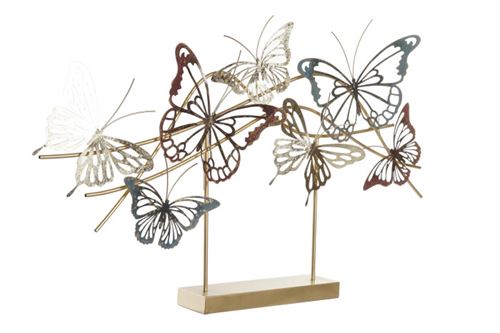 DH-193489 DECORAÇAO PAREDE METAL BORBOLETAS 87X9X53CM