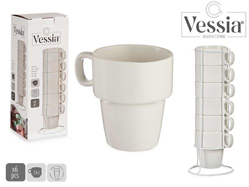 11798 CANECAS PORCELANA BRANCAS 24CL SET6