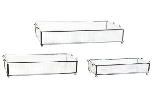 BD-191339 BANDEJA DE DECORAÇÃO SET3 VDR/MTL 31X18X5,5