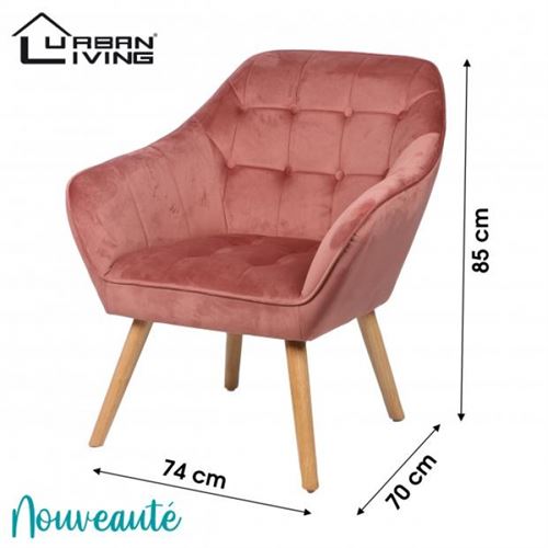 152053 CADEIRAO VELUDO ROSA 74X70X85