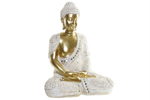 FIGURA RESINA 34X21,7X41 BUDA DORADO