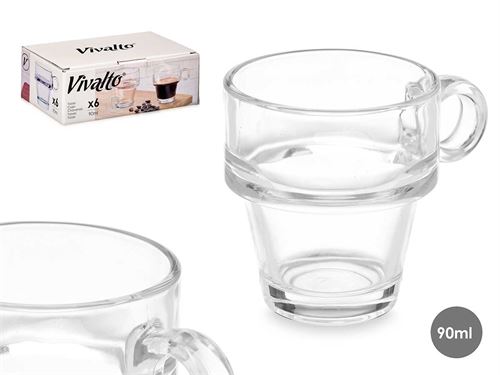 76579 CHAVENA VIDRO CJ.6 PEÇAS 90ML