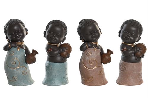 FD-205638 FIGURA RESINA AFRICANA 4MOD 8X7,5X15,5CM