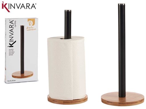 PORTA ROLOS BAMBU METAL PRETO MATE