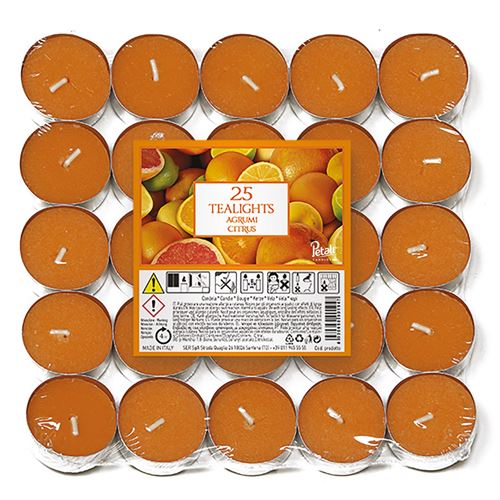 149192 VELA T-LIGHT PK25 CITRUS 4H