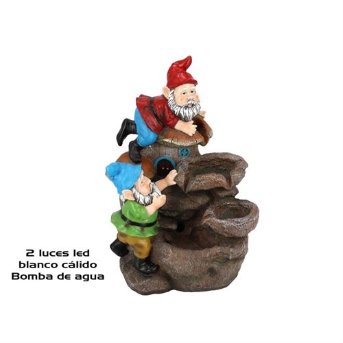 979368 FONTE RESINA DUENDE LED 3NIVEIS 40X26X21CM