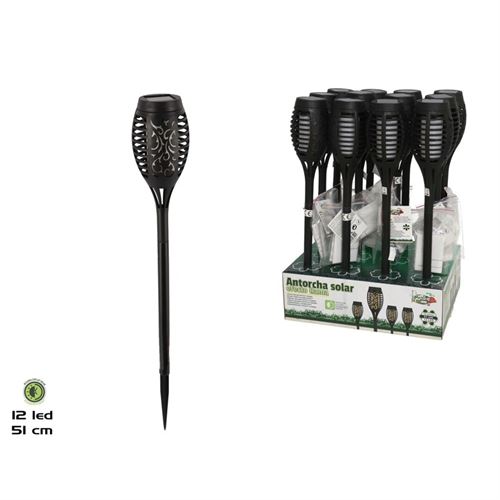 975094 TOCHA SOLAR 12 LED EFEITO CHAMA 51CM