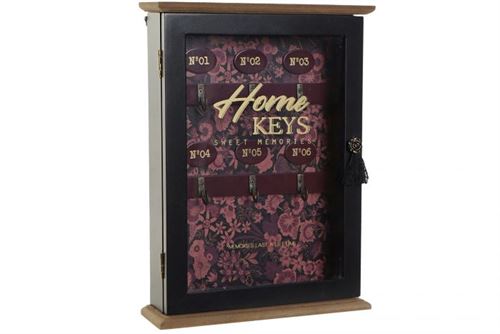 LD-191445 GUARDA CHAVES MDF VIDRO 22X6X30 PRETO