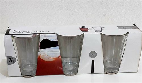 42958 C/3 CANECAS VIDRO
