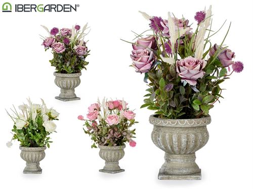 82905 VASO CIMENTO GRANDE ROSAS SORT 3 CORES