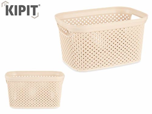 86631 CESTO ORG PL 3L BEGE 23 x 16,5 x 12,5 cm.