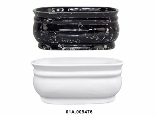 01A.835513 FLOREIRA OVAL PEQ. PRETA 20X10X10CM