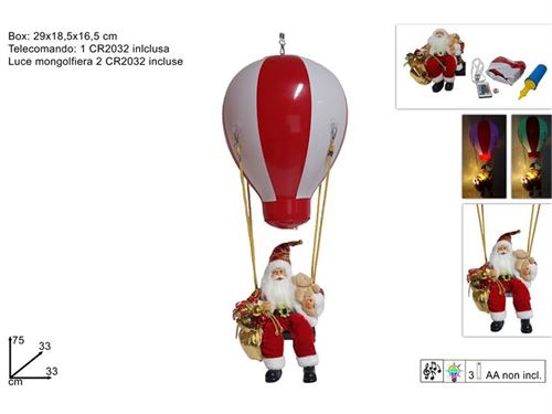 250113 PAI NATAL COM BALÃO COM LUZ E MUSICA 88CM