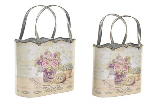 LD-194565 FLOREIRA SET 2 METAL 29X13X38,5 LOVE ROSA