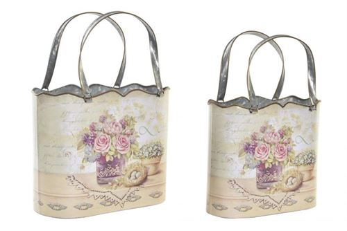 FLOREIRA SET 2 METAL 29X13X38,5 LOVE ROSA