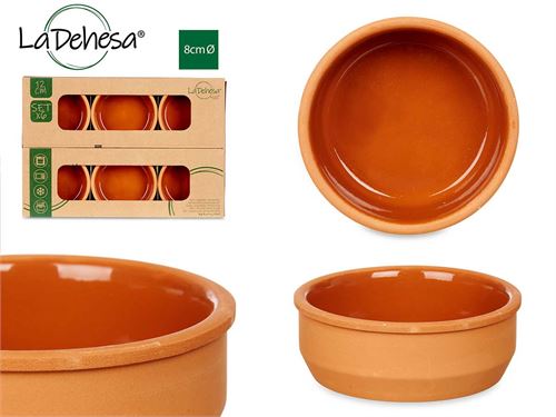 86538 SET 6 TAÇAS BARRO 12CM CASTANHO