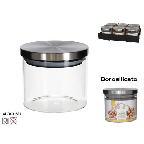 FRASCO BOROSILICATO 400ML TAMPA METAL