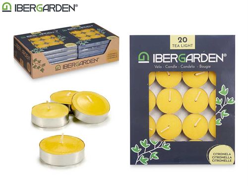 24136 SET 20 VELAS TEA LIGHT CITRONELA