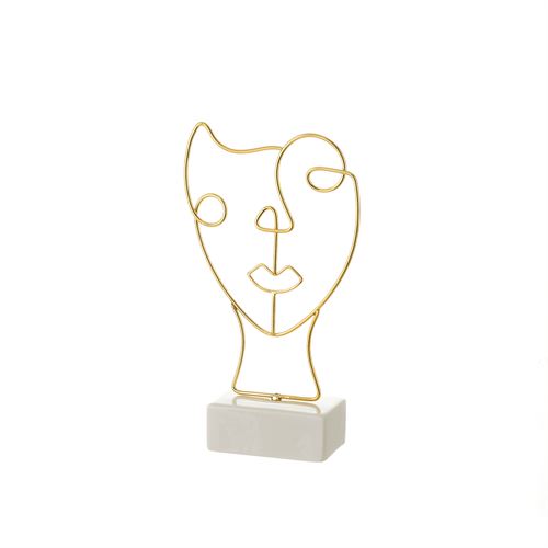 FIGURA METAL CERAMICA OURO 15,1X6,2X26,9