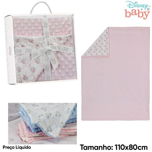 MANTA BOLINHAS 80X110CM ROSA MINNIE