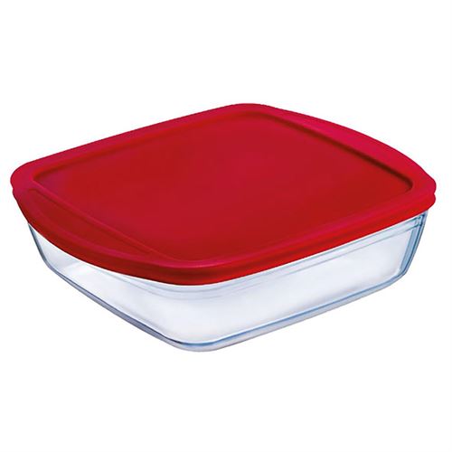 CAIXA VIDRO COM TAMPA 25x22x5CM-2,2L