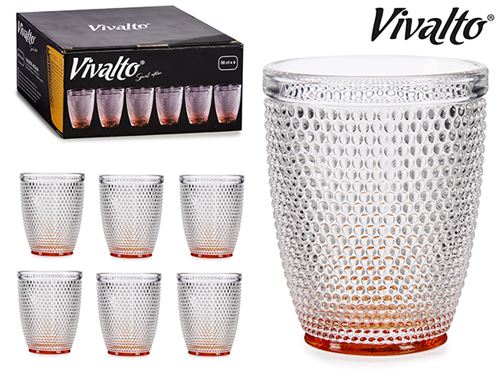 COPO VIDRO SET6 FUNDO LARANJA 30CL