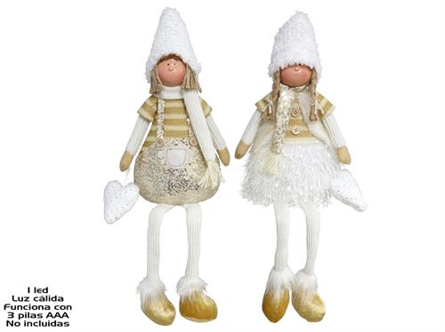 65264 MENINA NATAL PARIS BR/OURO 20X15X55CM