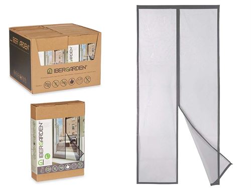 84358 REDE MOSQUITEIRA MAGNETICA PORTA 90X210CM CINZENTA